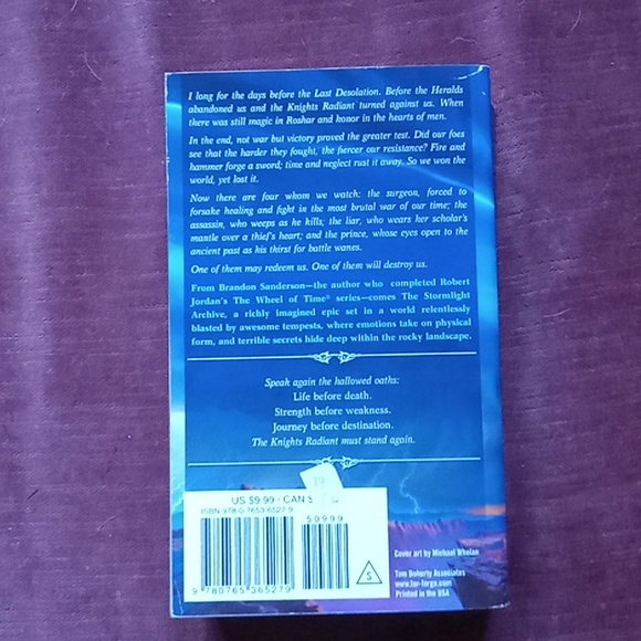 "The Way of Kings" paperback - Picture 2 of 3